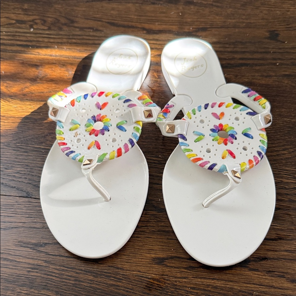 Jack Rogers White Multicolor jelly Sandals